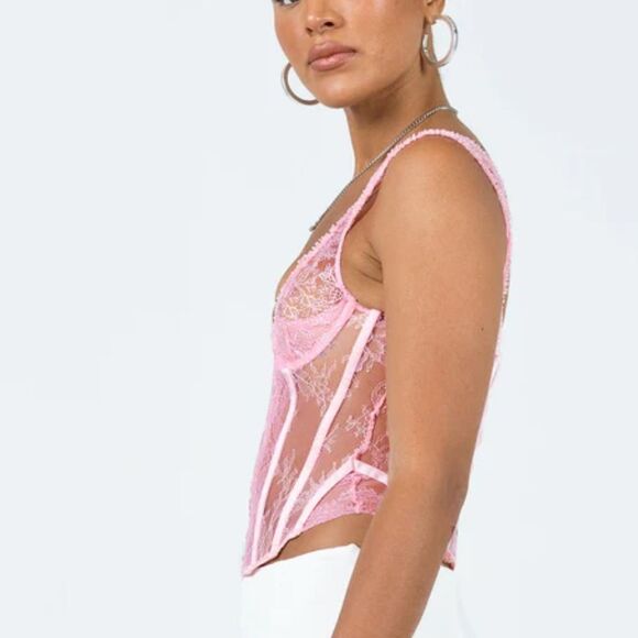 Lioness Princess Polly Some Like It Hot Baby Pink Corset Top Sz XS - Picture 4 of 9